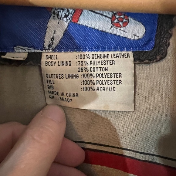 Men's Brown bomber  Leather Jacket- airborne - Picture 5 of 5